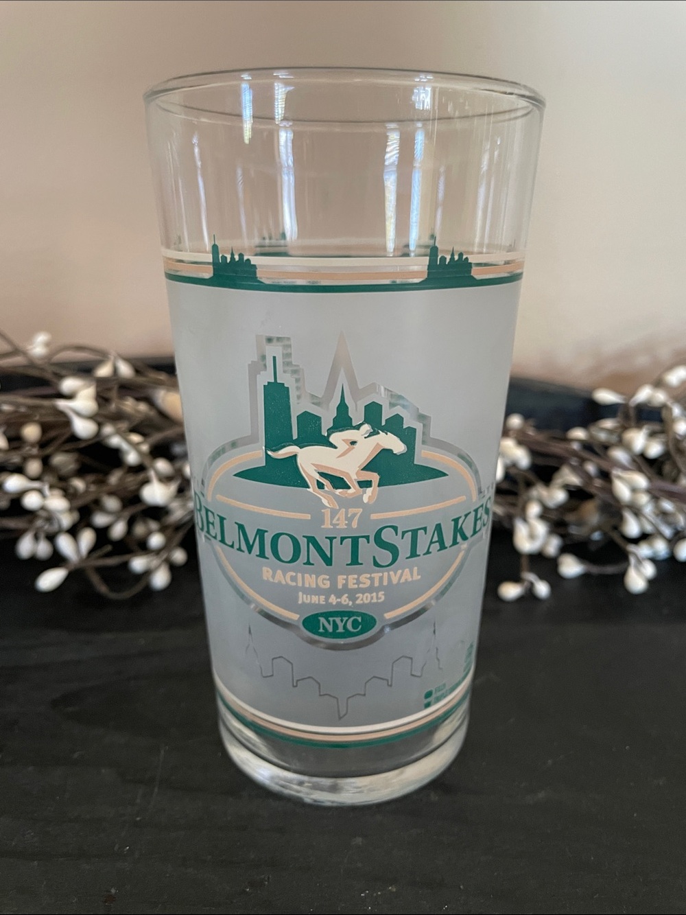 Belmont Stakes 147 Commemorative Racing Festival Glass - 2015
